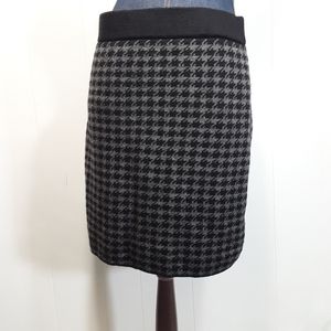 Willi Smith houndstooth wool plaid skirt size medium
